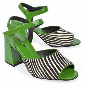 BRAND NEW- Jeffrey Campbell Zebra Shoe, green heel